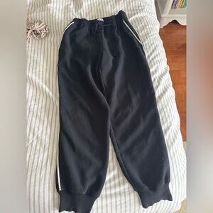 Wilfred Black Kids Joggers with White Side Trim